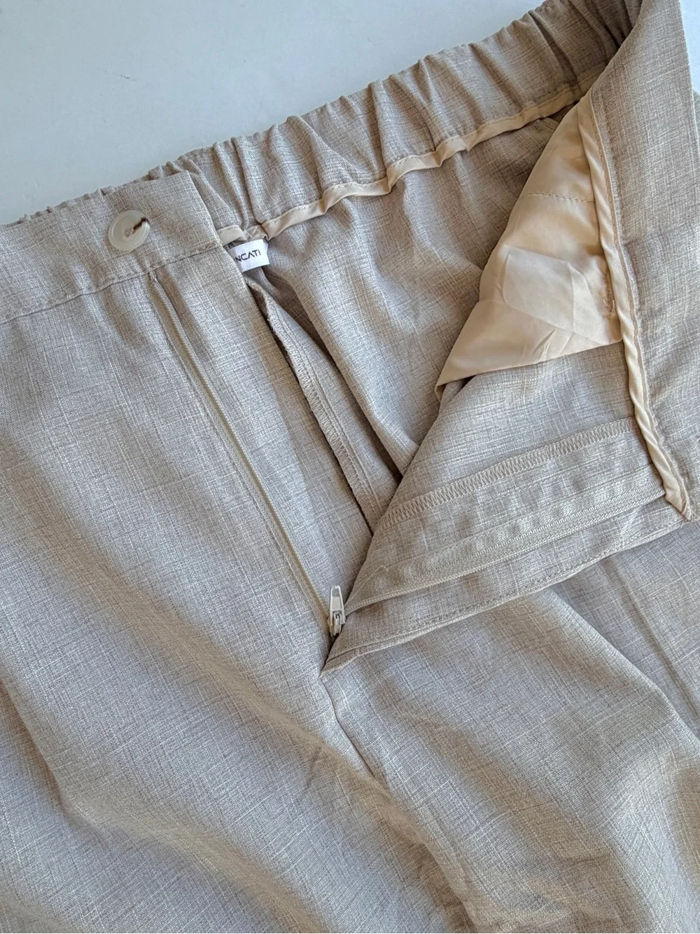 Runcati Pant Pleated Trousers Elastic Back Mens Size XL Lightweight Loose Fit